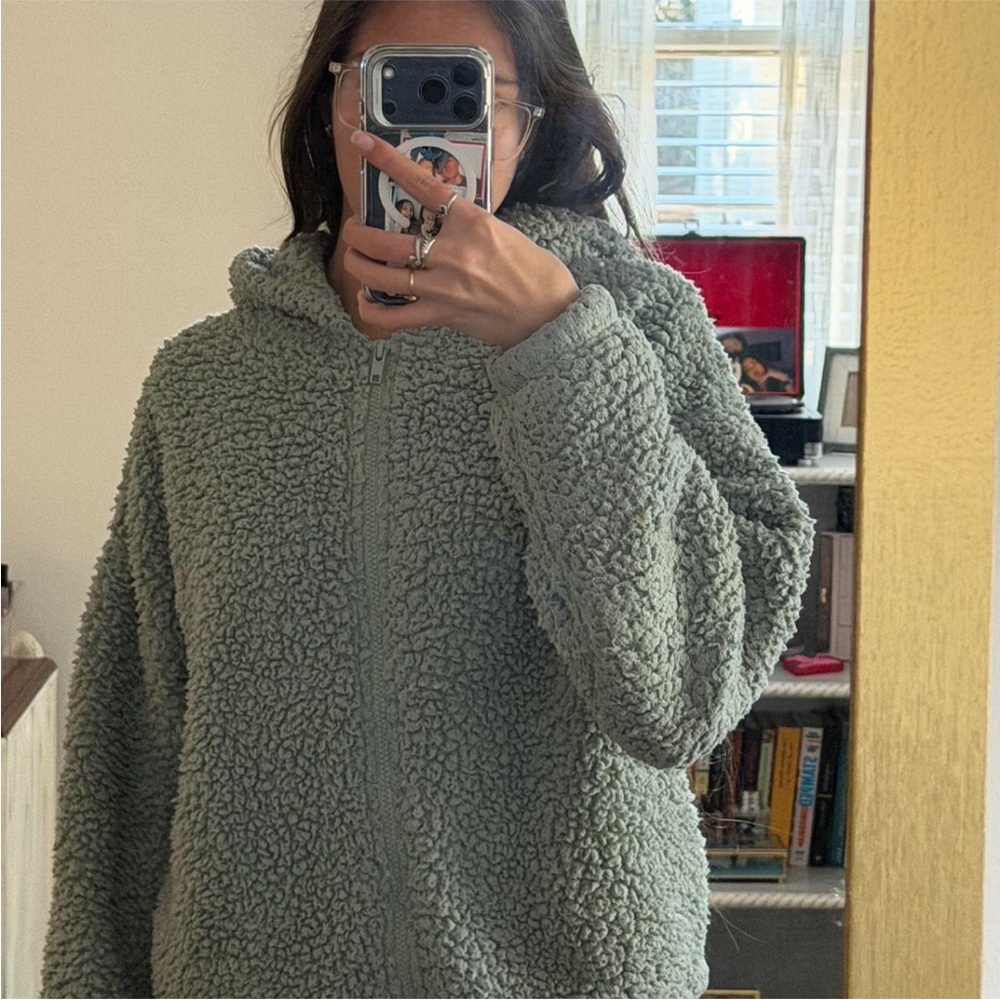 Cozy Green Sherpa Jacket